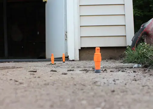 After polyurethane foam injection port patching for concrete leveling in Berrien County, MI