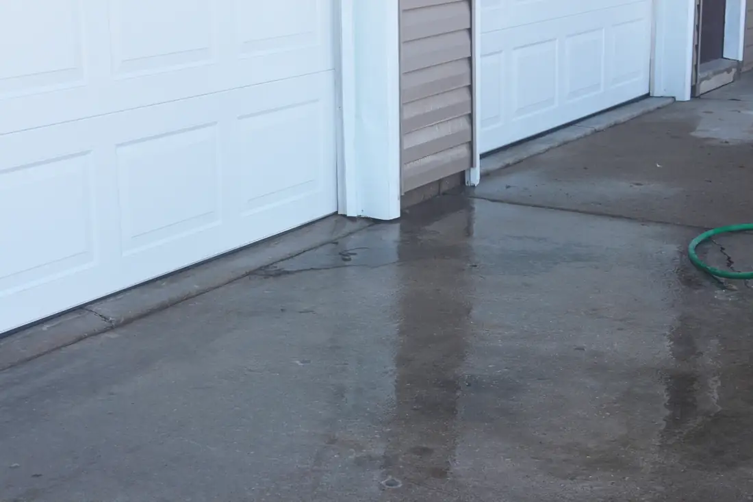 Before slab leveling in Berrien County, MI showing an uneven concrete slab before repair