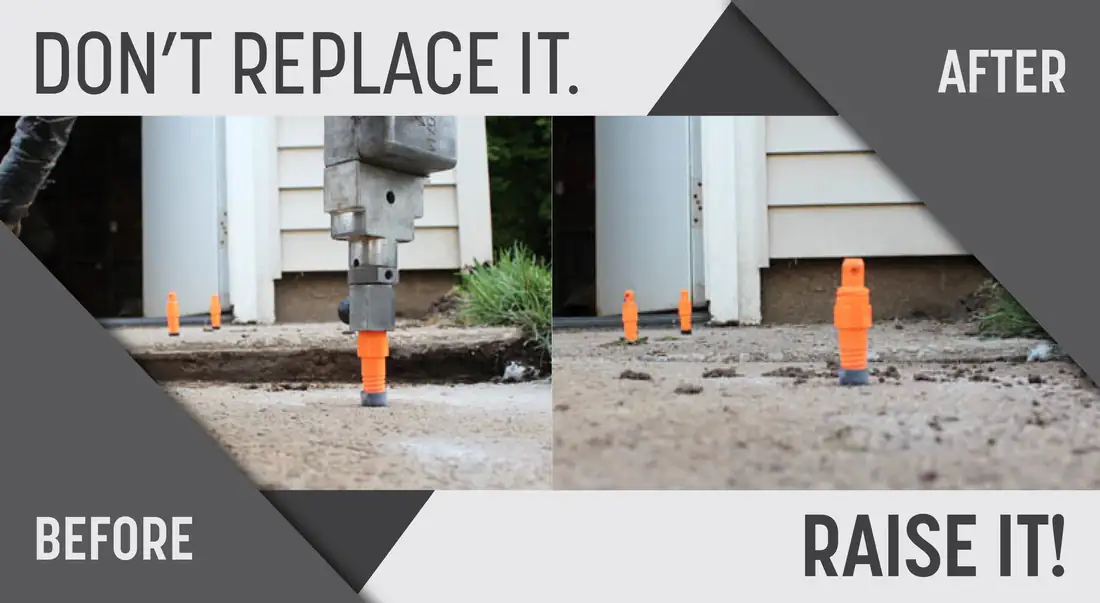 Garage floor leveling service graphic for Berrien County, MI homeowners